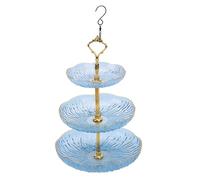 Generic Mangiatoia per Uccelli Sospesa Attraente Design a 3 Livelli per L'arredamento del Giardino e del Cortile, Mangiatoia per Uccelli in Acrilico Resistente per gli Amanti della Natura (BLUE)