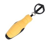 Generic Manico di Sicurezza del Francobollo in Acciaio Pulsante, Supporto per Timbro Metallico Elevato Teste in Acciaio Al Carbone Elevato con Impugnatura Non Slittata per Punzoni in Pelle
