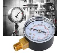 Generic Manometro Meccanico a Doppia Scala 1/8 BSPT Misurazione Accurata della Pressione Dell'Aria Montaggio Inferiore per Aria Acqua Olio 0-15 Psi 0-1 Bar 0-30 Psi per Officina (0-60, 0-4 bar)