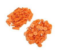Generic Marchi Auricolari Durevoli, 100 Pezzi per la Gestione del Bestiame, Materiale TPU, Colore Brillante, 100 Marchi Auricolari per Animali da Fattoria (Arancio senza parole (prezzo di 100))