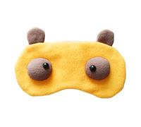 Generic Maschera per occhi divertente per dormire, protezione per occhi che blocca la luce per bambini e adulti, da viaggio, Giallo