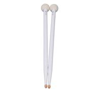 Generic Mazzuola per Batteria, Manico in Acero con Prestazioni Morbide, Antiscivolo, Set da 2 Pezzi, per Grancasse, Timpani, Rullanti, per Suonare la Batteria (WHITE)