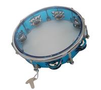 Generic Metal Tambourine, Attraente Sviluppa la Percezione Musicale Applaudente Batteria Sostenibile Ed Educativa per il Gioco per Bambini (10 pollici blu)