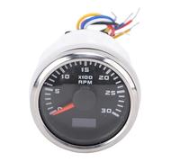 Generic Metro di Rivoluzione Automatica, Misuratore di velocità 9 a 32 V di Auto 52 Mm 7 Colori per il Trattore per l'Auto (Dialtra nera Fetta d'argento CX6223)