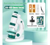 Generic Microscopio Educativo per Bambini con Luce LED, Giocattolo con Ingrandimento 60-180X, per Esperimenti Scientifici e Scoperte, Adatto a Bambini Dai 6 Anni in su, Portatile e Resistente in