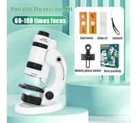 Generic Microscopio Educativo per Bambini con Luce LED, Giocattolo con Ingrandimento 60-180X, per Esperimenti Scientifici e Scoperte, Adatto a Bambini Dai 6 Anni in su, Portatile e Resistente in