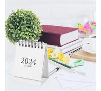 Generic Mini Calendario, Base Spessa, Design Elegante, 360 Pagine Che Girano Agosto 2023 a Dicembre 2024, Agenda Giornaliera Scrivania, Struttura Durevole per la Pianificazione dell'ufficio (WHITE)