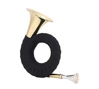 Generic Mini Corno da Caccia in Sib in Ottone Set Corno Francese Leggero per Amanti della Musica e Studenti, Dimensioni Ridotte per un Facile Trasporto, Ottone + PU, Dorato, 15 * 17 * 7,5 Cm