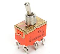 Generic Mini Interruttore A Levetta A 6 Pin da 10 Pezzi E-TEN1321 ON-ON Affidabile CA 250 V 15 A per il Controllo del Circuito
