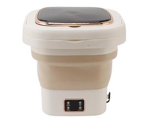 Generic Mini Lavatrice, Macchina PER Piegatura PER Piccola Macchina Efficiente 9L 9L 100-240V UE PERSCIONE PORTABILE PER UN PRESENTA PER IL VIAGGIO (crema)
