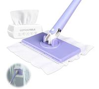 Generic Mini mocio automatico con cambio panno, mani libere, viola, 70 cm, compatibile con asciugamani per il viso, pavimenti, piastrelle, legno, vetro