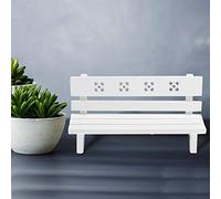 Generic Mini Panca Giocattolo in Legno Casa delle Bambole Rapporto 1:12 Robusta Non Tossica Panchina da Parco per Bambini Accessori per Casa delle Bambole Bianco Marrone (WHITE)