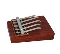 Generic Mini Pianoforte a Pollice a 5 Tasti in Legno di Acacia per i Viaggi e L'apprendimento Musicale della Prima Infanzia, Sicuro per i Bambini (rosso)