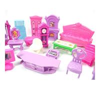 Generic Mini Set di Mobili per Casa delle Bambole da 22 Pezzi, Bagno in Stile Dolce, Giochi di Finzione, Giocattoli per Bambini di età Superiore a 3 Anni, con Piccoli Accessori di (Colore casuale)