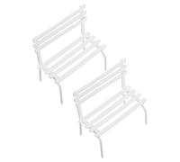 Generic Mini Tavolo e Panchina da Giardino in Miniatura 2 Pezzi senza Braccioli per Arredamento Casa delle Bambole e Ornamento Fotografico