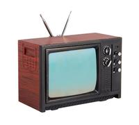 Generic Mini TV per Casa delle Bambole in Scala 1:12, Design Vintage retrò per Decorazioni per la Casa in Miniatura, 5,1x3,8x2,4 Cm (Colore legno rosso)