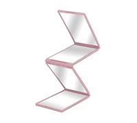 Generic Mirror pieghevole bellezza vanità specchio compata auto -capelli beauty portatile per i capelli che tagliano uomini donne che curano, Rosa