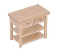 Generic Mobiletto per Casa delle Bambole in Legno Vintage Dipinto a Mano, Mini Mobili Realistici per il Bagno della Casa delle Bambole, Modello di Mini Mobiletto Fai-da-te (Colore del legno)