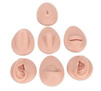 Generic Modello della Bocca Al Naso Dell'occhio Auricolare in Silicone per la Pratica delle Parti del Corpo, Modello di Bottone Dell'ombelico con Modello di Lingua, Riutilizzabile (Colore della