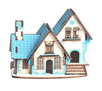 Generic Modello di Casa in Legno 3D Puzzle Giocattolo Educativo Artigianale Fai-da-te per Bambini e Adolescenti Migliora la Memoria e L'osservazione Set da 5 Pezzi