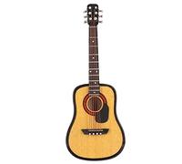 Generic Modello di Chitarra in Legno Squisito in Miniatura Mini Ornamento Realistico con Supporto per la Decorazione della Casa delle Bambole da 3,9 Pollici per gli Amanti della Musica