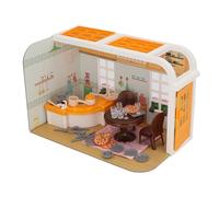 Generic Modello di Giocattoli per Casa delle Bambole, Scene di Simulazione Interazione Parentale e Bambini Fai -da -te in Miniatura Set per lo Sviluppo di abilità Manuali (Set da cucina)