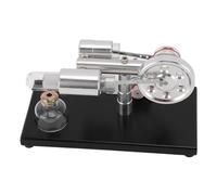 Generic Modello di Motore Sterling a Luce LED Motore Stirling Giocattolo Educativo Generatore di elettricità per L'apprendimento Fisico Legno di Pino di Vetro
