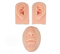 Generic Modello di Orecchio in Silicone Set 2 Pezzi Pierce Practice Prop per Piercing Al Naso e All'orecchio Al Body Art Salon (Pelle chiara)
