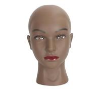 Generic Modello di testa di manichino professionale in PVC per esposizione di parrucche, testa di manichino per sciarpe, copricapo, al dettaglio, Nero