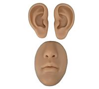 Generic Modello per Piercing in Silicone per Orecchio, per Principianti, Simulato 3D per Naso e Bocca, Strumento Didattico per la Pratica, Ospedali, Silicone Alimentare (Pelle scura)