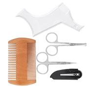 Generic Modello Trasparente per Modellare la Barba e Set per la Cura della Barba con Forbici in Acciaio Inossidabile per uno Styling Preciso della Uomo