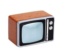 Generic Modello TV Vintage per Miniatura per Casa delle Bambole in Scala 1/12, Accessorio Fotografico Compatto in Legno di Faggio, 1 unità, per L'arredamento della Casa delle Bambole