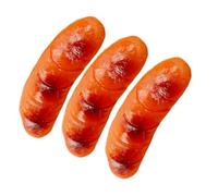 Generic Modello Versatile di Simulazione di Salsiccia 3 Pezzi di Hot Dog Realistici per Giochi Educativi o Espositori per la Vendita Al Dettaglio 9,5x3x9,5 Cm PVC (Salsiccia affumicata scura)