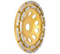 Generic Mola Diamantata a Doppia per Cemento Ad Alta Concentrazione di Diamante per Marmo, Granito, Pietra, Gialla, 1 Mola per Cemento 2 X Rondelle, per Disco Smerigliatrice Angolare (150 mm)