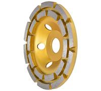 Generic Mola Diamantata a Doppia per Cemento Ad Alta Concentrazione di Diamante per Marmo, Granito, Pietra, Gialla, 1 Mola per Cemento 2 X Rondelle, per Disco Smerigliatrice Angolare (125 mm)