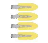 Generic Mollette per Capelli 4 Pezzi, Mollette per Capelli Senza Piega, per Acconciature Quotidiane Donna, ABS Portatile e Materiale in Lega, 5,5 X 1,8 Cm (quattro foglie gialle)