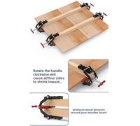 Generic Morsetto a Pressione a 4 Vie Dispositivo in Lega di Alluminio Durevole per la Realizzazione di Mobili per Armadietti, Morsetto per Pannelli Regolabile per Assemblaggio di Pannelli in Legno