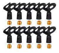 Generic Morsetto di ricambio MZQ800 per microfono Sennheiser e825, e835, e840, e845, e855, con adattatori a vite da 5/8 maschio a 3/8 femmina, nero, confezione da 10