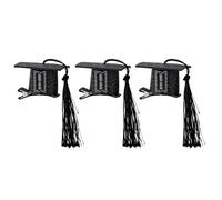 Generic Morsetto per Capelli con Berretto da Dottorato, Graziose Mollette per Capelli per Feste di Laurea, Scapoli, Forcine 3 Pezzi (BLACK)