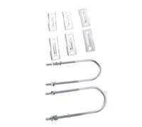 Generic Morsetto per Palo per Doppia Antenna, Robusto Ferro con Ganasce a V, Bulloni a U, Supporto per Antenna Esterna, Kit di Staffe per Carichi Pesanti per Paletto per Bandiera WiFi TV, Ferro
