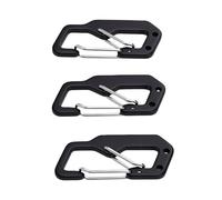 Generic Moschettoni con Chiusura di Sicurezza a Doppia Molla, Carico 12KN, in Lega di Alluminio per Portachiavi Sicuri e Attrezzatura Essenziale, 3 Pezzi (BLACK)