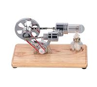 Generic Motore Stirling Giocattolo a Motore Basso Inquinamento Funzionamento Semplice per Esperimenti Fisici e Strumenti di Apprendimento Specchio in Acciaio Inossidabile 160 X 85 X 95 Mm