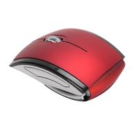 Generic Mouse Wireless Pieghevole, Mouse da Viaggio 2.4G Portatile con Ricevitore, Rotable Slim Ricaricabile per Laptop PC (rosso)