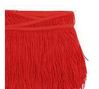 Generic Nastro con Nappe per Costumi di Danza Latina, Frangia Lunga 10 M, Larghezza 14 Cm, Materiali Ecologici in Poliestere (rosso)