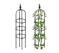 Generic Obelisco per piante in metallo per interni ed esterni, in acciaio inox, 150 cm, nero