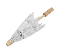 Generic Ombrello di Pizzo, Elegante e Squisito Matrimonio Ombrello di Comodo Rigore Decorativo Compatto Pieghevole in Pizzo per il Campo Fotografico (WHITE)