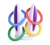 Generic Orecchie da coniglio gonfiabili Lancio dell'anello Set Festa di Pasqua Gioco di lancio gonfiabile Gioco di lancio per vacanze Famiglia Carnevale Gioco