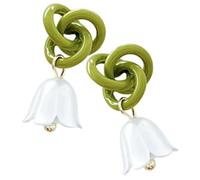 Generic Orecchini Pendenti a Forma di Fiore Mughetto Orecchini Floreali Estivi per Donna Gioielli Primaverili Eleganti da Donna Accessori Moda Versatili per Ogni Occasione