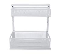 Generic Organizer Estraibile Sotto il Lavello Armadietto a 2 Livelli Ad Altezza Regolabile, Binario di Scorrimento a Sfera di Grado Industriale, Perfetto per Riporre la e il Bagno (WHITE)