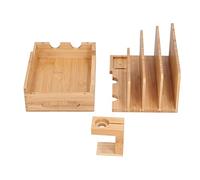 Generic Organizzatore della Stazione di Ricarica Elegante Supporto per Caricabatterie USB in Legno Multi per L'Home Office Materiale Sostenibile 21.5x14.5x14.6 Cm